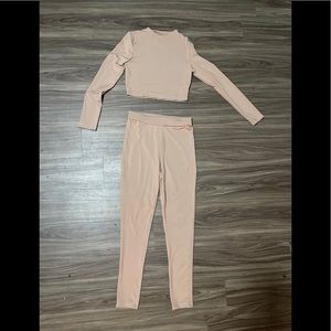 Two piece nude long sleeve legging set